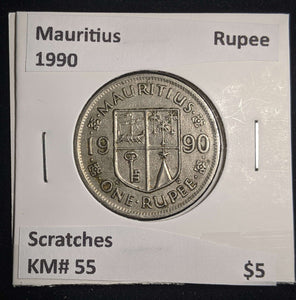 Mauritius 1990 Rupee KM# 55 Scratches #0030 #13A