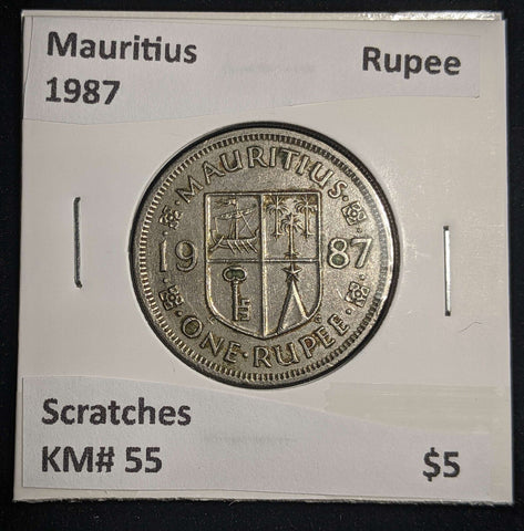 Mauritius 1987 Rupee KM# 55 Scratches #0107 #13A