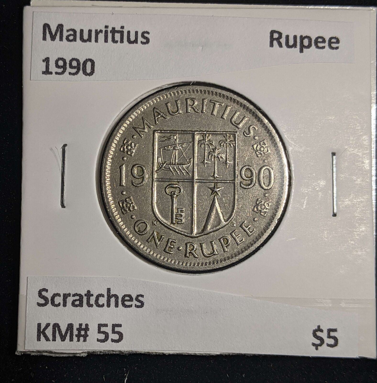 Mauritius 1990 Rupee KM# 55 Scratches #0052#13A