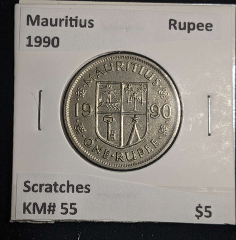 Mauritius 1990 Rupee KM# 55 Scratches #0052#13A