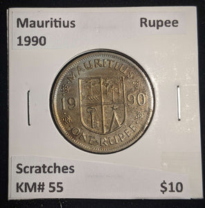 Mauritius 1990 Rupee KM# 55 Scratches #0050 #13A