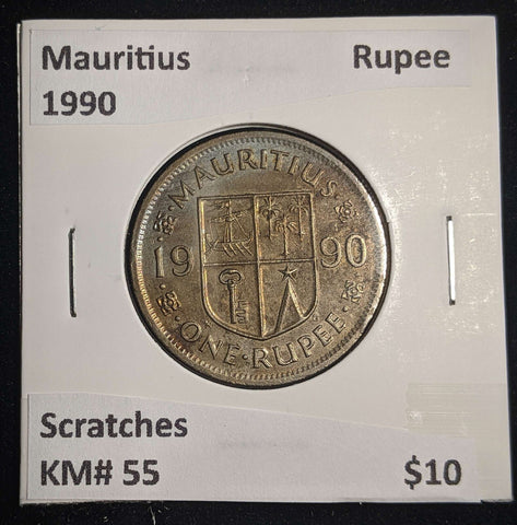 Mauritius 1990 Rupee KM# 55 Scratches #0050 #13A