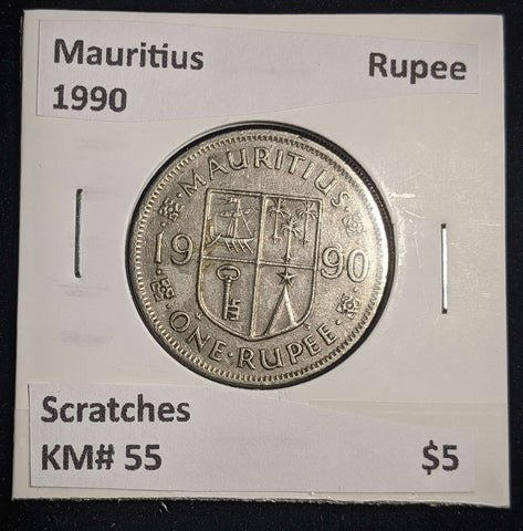 Mauritius 1990 Rupee KM# 55 Scratches #0062 #13A