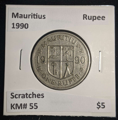 Mauritius 1990 Rupee KM# 55 Scratches #0124 #13A