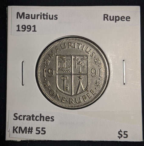 Mauritius 1991 Rupee KM# 55 Scratches #0053 #13A