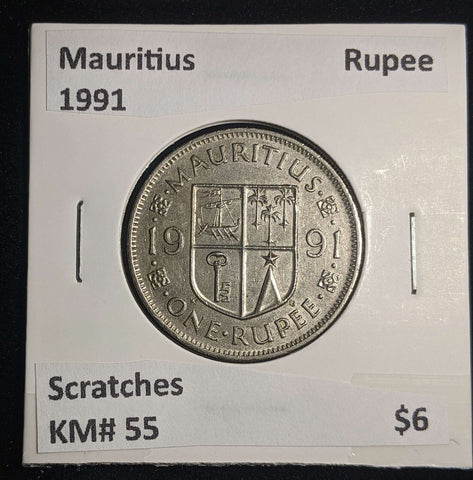 Mauritius 1991 Rupee KM# 55 Scratches #0110 #13A