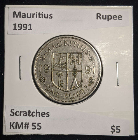 Mauritius 1991 Rupee KM# 55 Scratches #0046 #13A