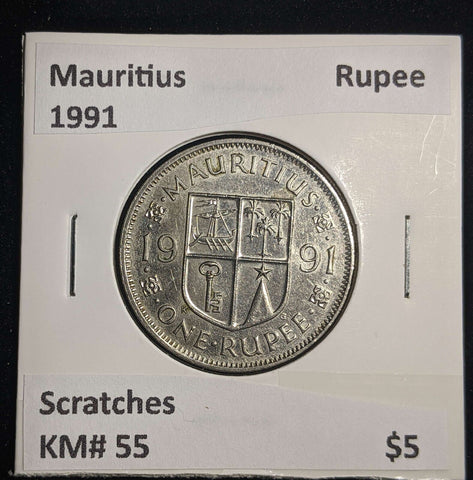 Mauritius 1991 Rupee KM# 55 Scratches #0056 #13A