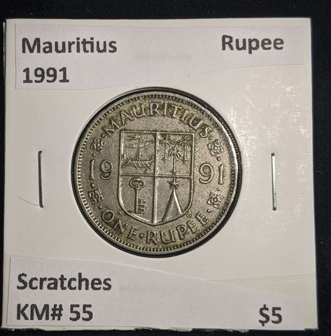 Mauritius 1991 Rupee KM# 55 Scratches #0068 #13A