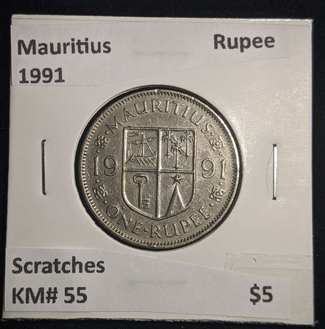 Mauritius 1991 Rupee KM# 55 Scratches #0064 #13A