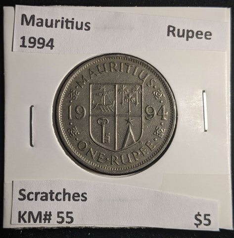 Mauritius 1994 Rupee KM# 55 Scratches #0045 #13A