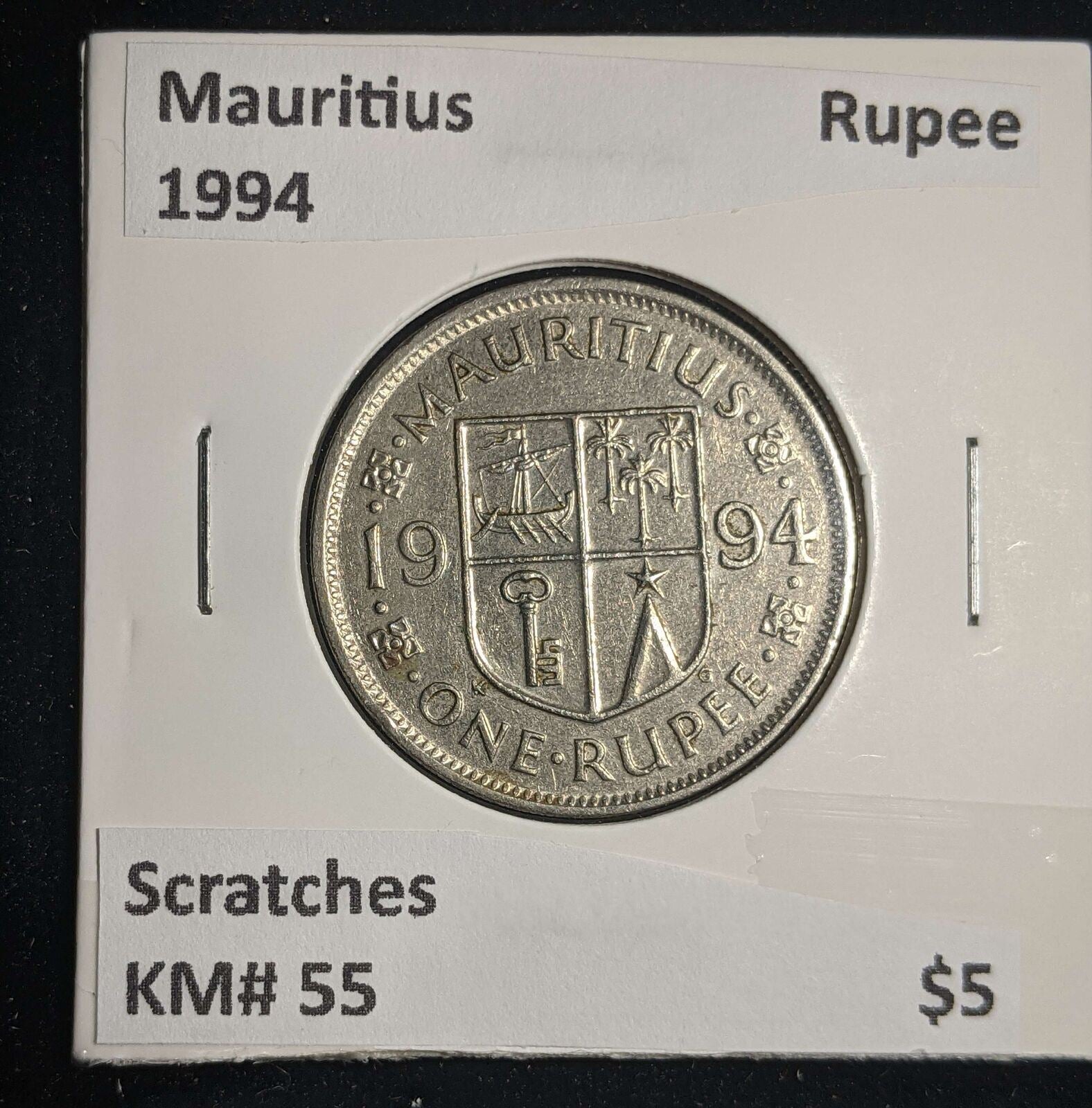 Mauritius 1994 Rupee KM# 55 Scratches #0038 #13A