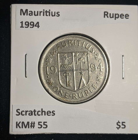 Mauritius 1994 Rupee KM# 55 Scratches #0038 #13A