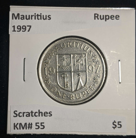 Mauritius 1997 Rupee KM# 55 Scratches #0008 #13A