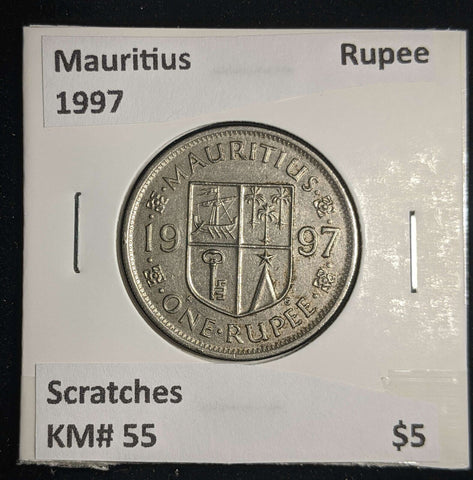 Mauritius 1997 Rupee KM# 55 Scratches #0097 #13A