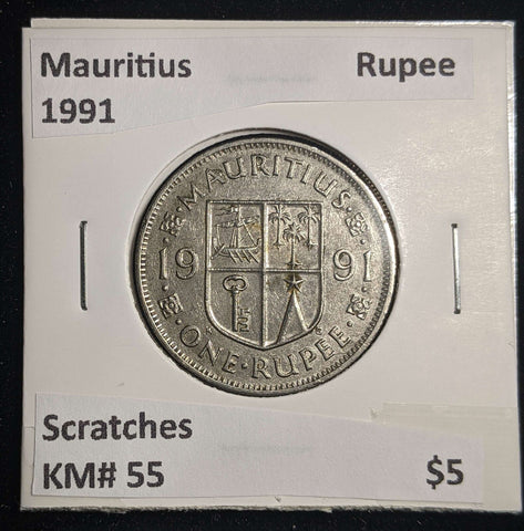 Mauritius 1991 Rupee KM# 55 Scratches #0051 #13A