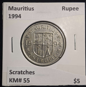 Mauritius 1994 Rupee KM# 55 Scratches #0071 #13A
