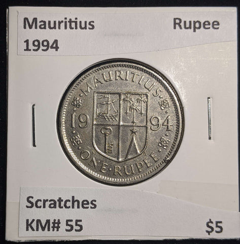 Mauritius 1994 Rupee KM# 55 Scratches #0071 #13A