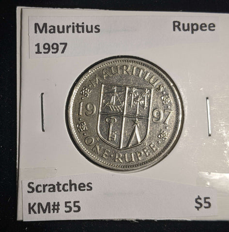 Mauritius 1997 Rupee KM# 55 Scratches #0035 #13A