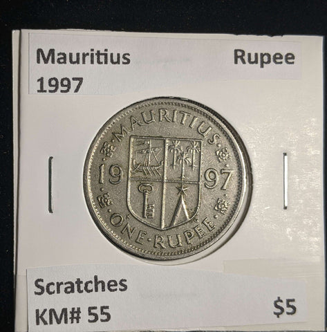 Mauritius 1997 Rupee KM# 55 Scratches #0076 #13A