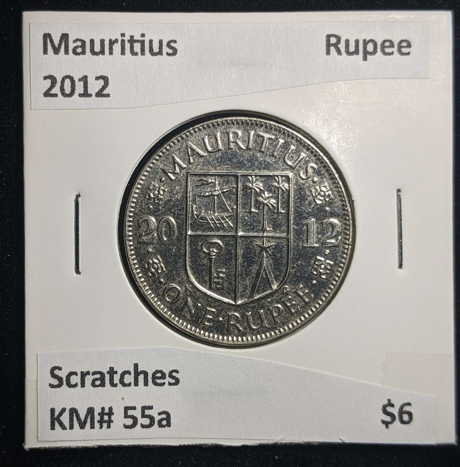 Mauritius 2012 Rupee KM# 55a Scratches #0049 #13B