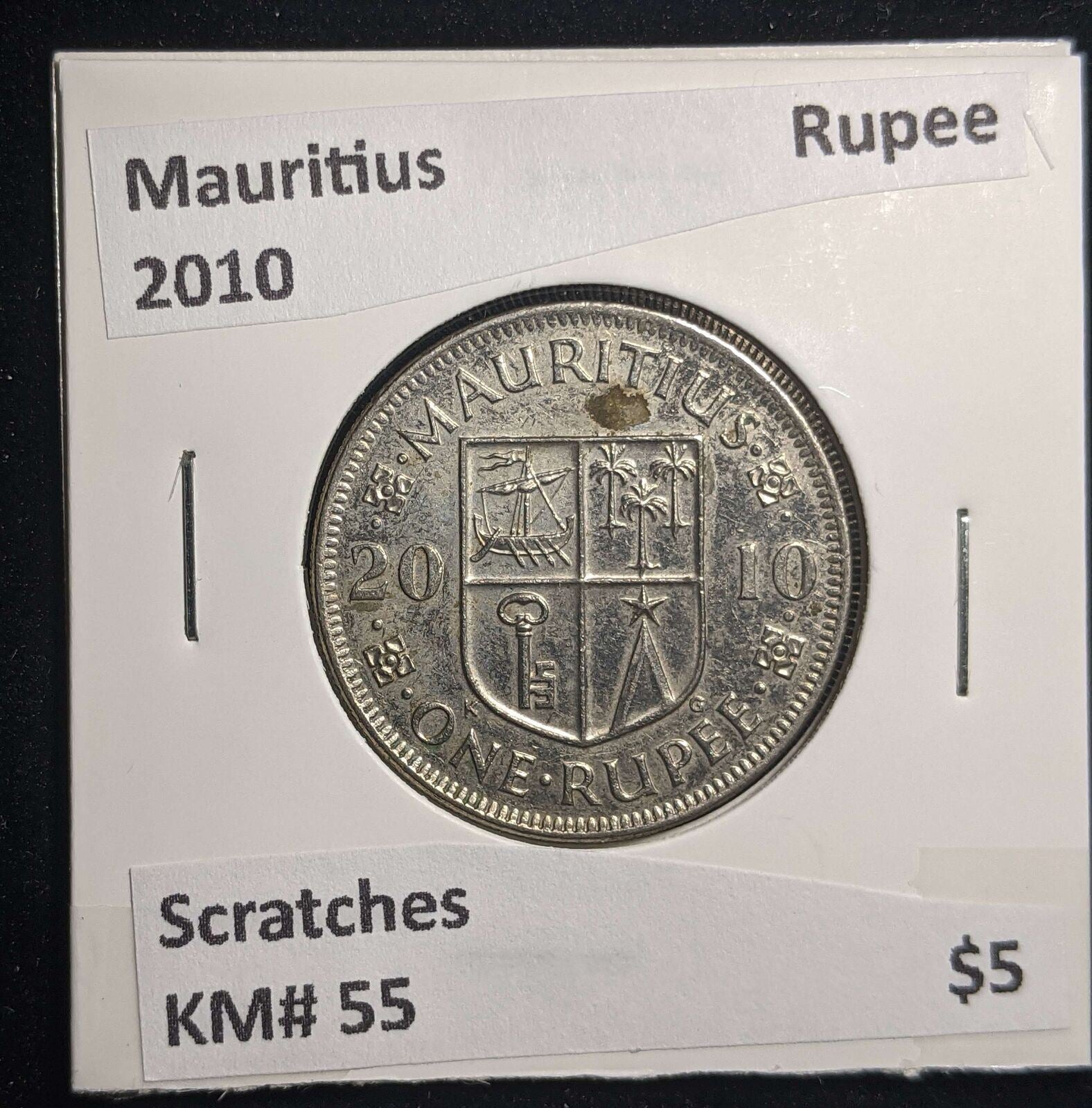 Mauritius 2010 Rupee KM# 55 Scratches #0039 #13B