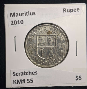 Mauritius 2010 Rupee KM# 55 Scratches #0039 #13B