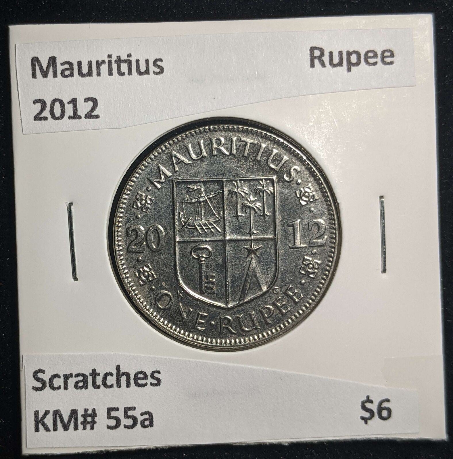 Mauritius 2012 Rupee KM# 55a Scratches #0048 #13B