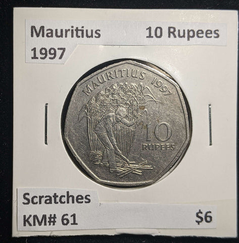 Mauritius 1997 10 Rupees KM# 61 Scratches #0102 #13B