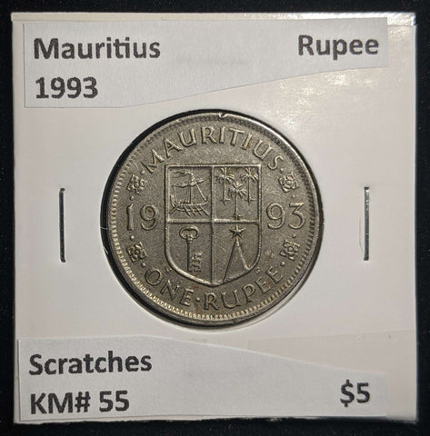 Mauritius 1993 Rupee KM# 55 Scratches #0116 #13B