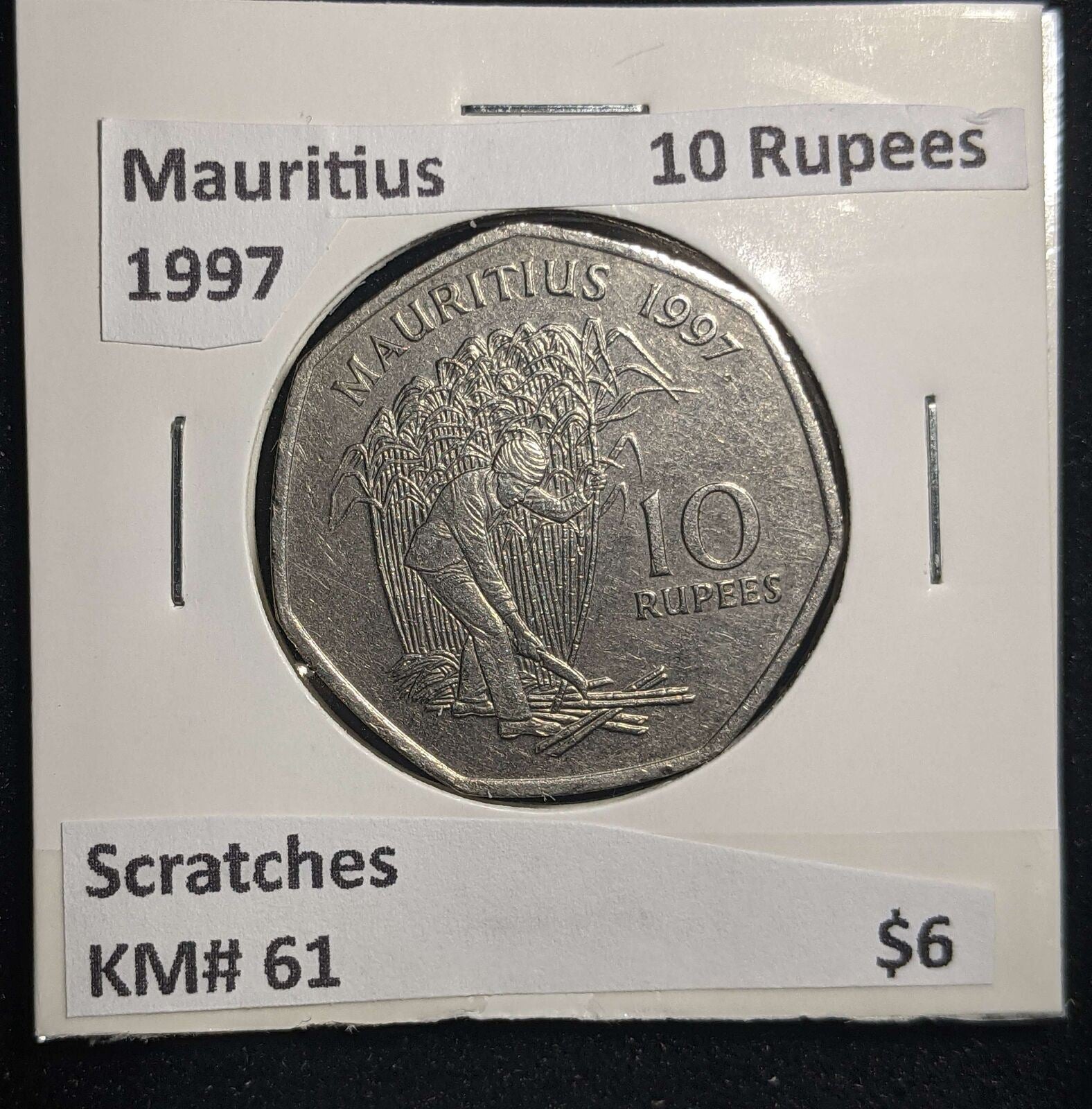 Mauritius 1997 10 Rupees KM# 61 Scratches #0016 #13B