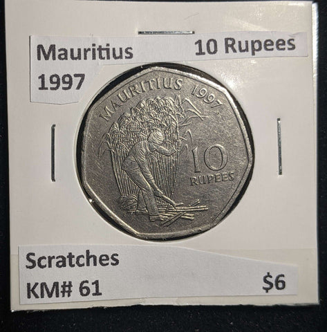 Mauritius 1997 10 Rupees KM# 61 Scratches #0016 #13B