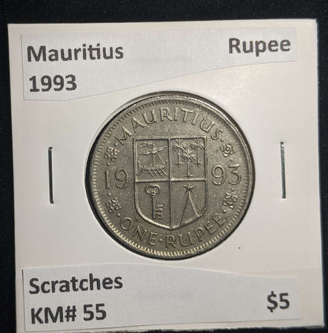 Mauritius 1993 Rupee KM# 55 Scratches #0074 #13B