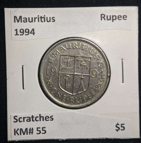 Mauritius 1994 Rupee KM# 55 Scratches #0069 #13B