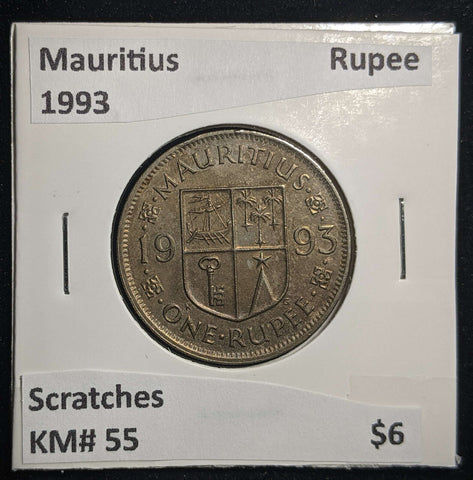 Mauritius 1993 Rupee KM# 55 Scratches #0047 #13B