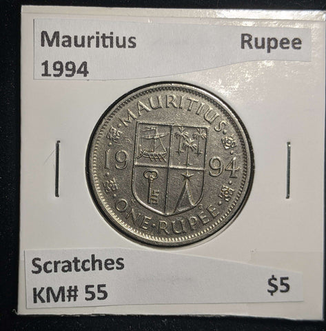 Mauritius 1994 Rupee KM# 55 Scratches #0079 #13B