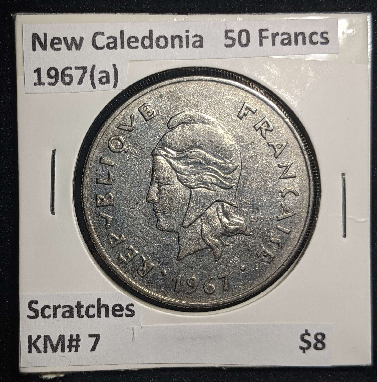 New Caledonia 1967(a) 50 Francs KM# 7 Scratches #008 #13B