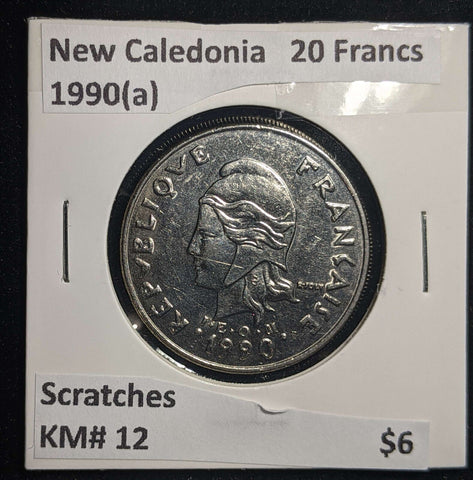 New Caledonia 1990(a) 20 Francs KM# 12 Scratches #004 #13B