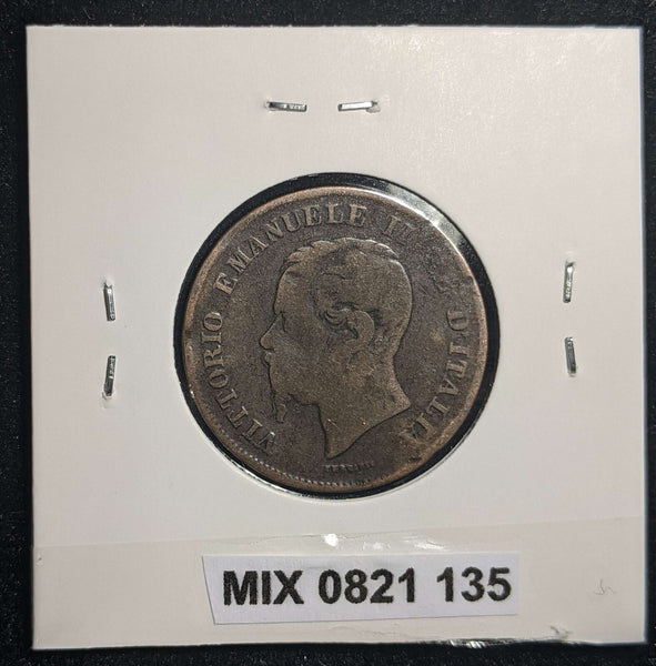 Italy 1861 M 5 Centesimi KM# 3.2 Bent Damaged  #135 #13B