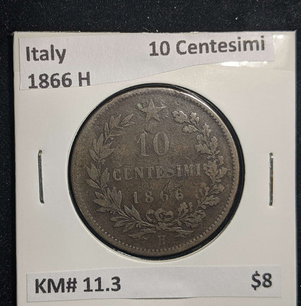 Italy 1866 H 10 Centesimi KM# 11.3 #103 #13B