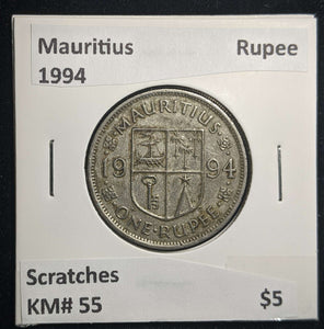 Mauritius 1994 Rupee KM# 55 Scratches #0070 #13B