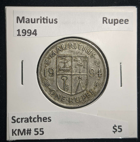 Mauritius 1994 Rupee KM# 55 Scratches #0070 #13B