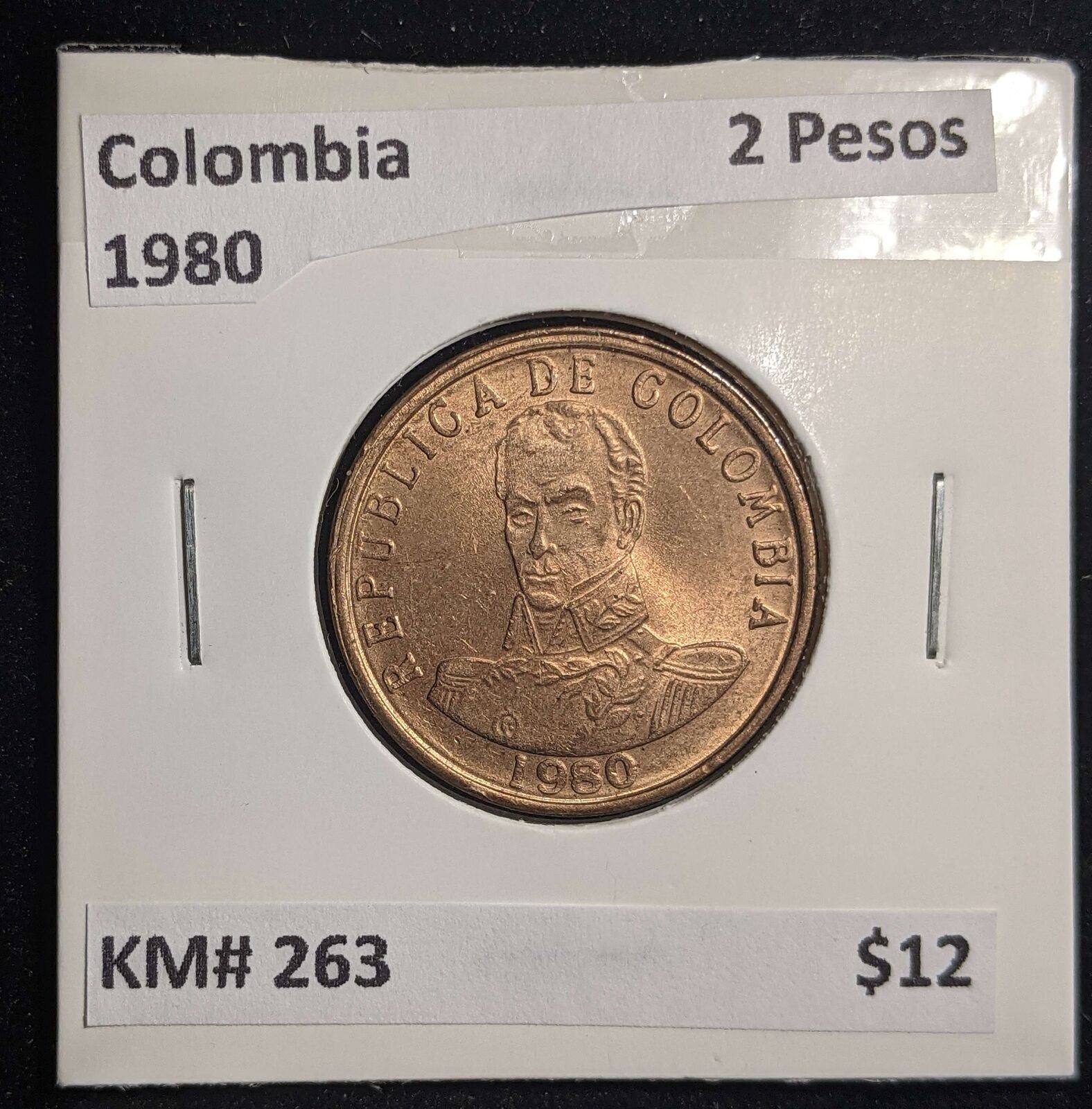 Colombia 1980 2 Pesos KM# 263 #004 #13C