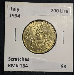 Italy 1994 200 Lire KM# 164 Scratches #97 #13C