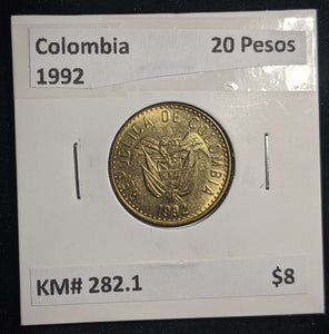 Colombia 1992 20 Pesos KM# 282.1 #1445 #23A