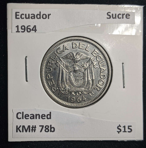 Ecuador 1964 Sucre KM# 78b Cleaned #980 #23A