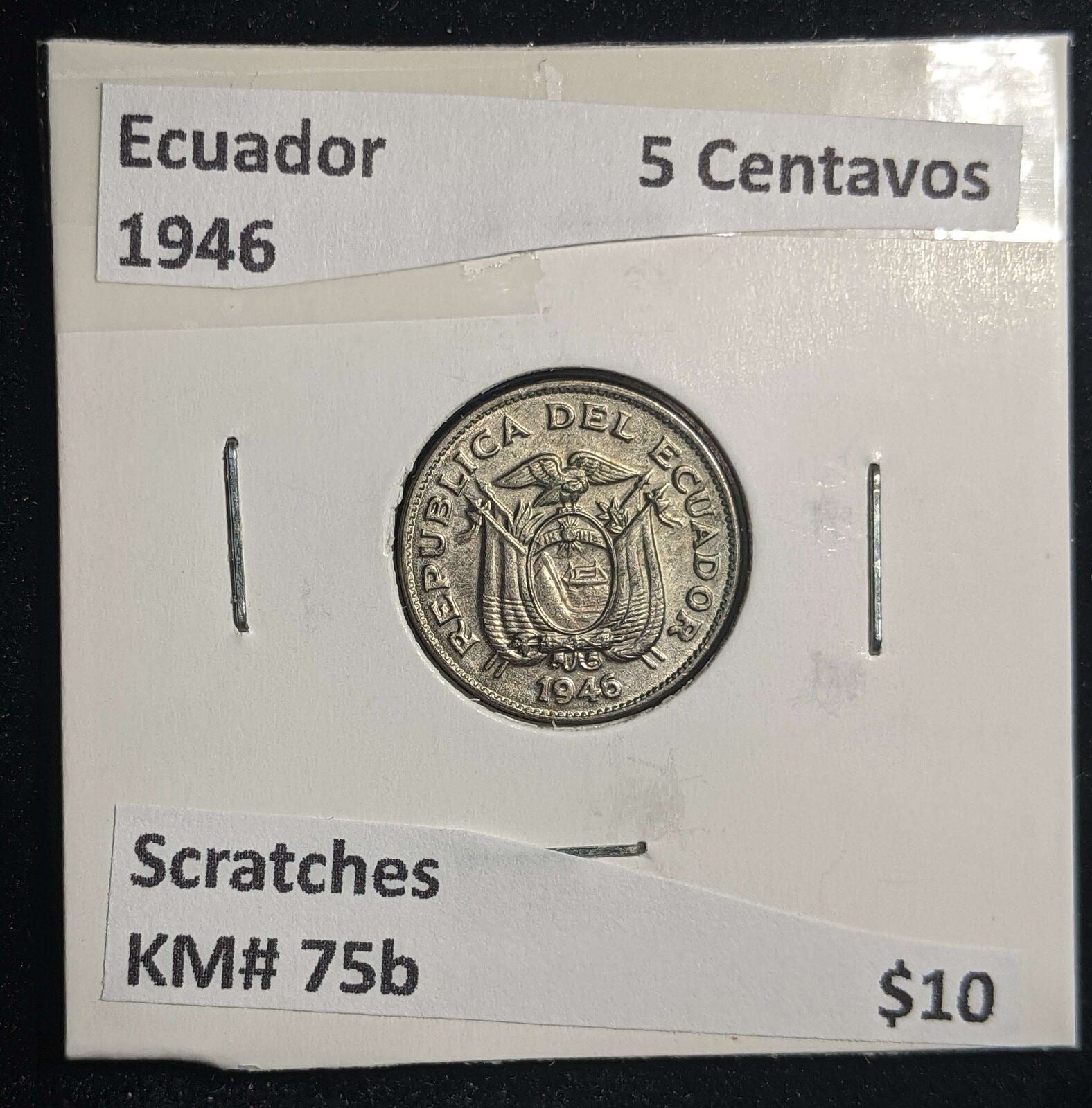 Ecuador 1946 5 Centavos KM# 75b Scratches #058 #23A