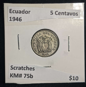 Ecuador 1946 5 Centavos KM# 75b Scratches #058 #23A