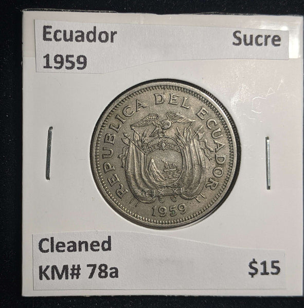 Ecuador 1959 Sucre KM# 78a Cleaned #089 #23A
