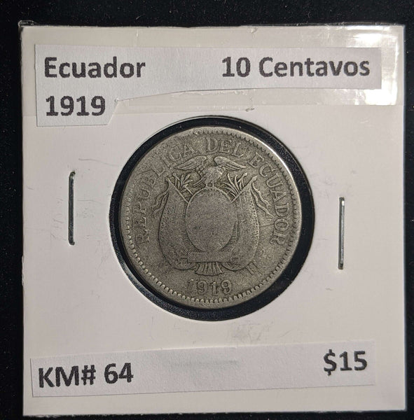 Ecuador 1919 10 Centavos KM# 64 #947 #23A